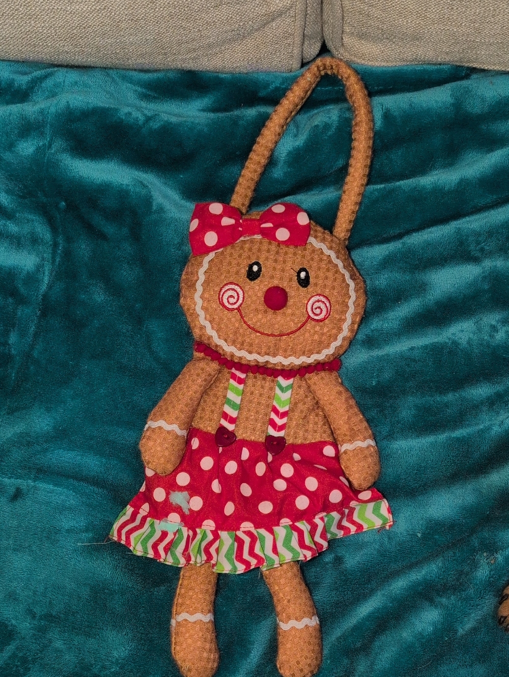 Gingerbread Girl Holiday Candy Polka Dot Kisslock Purse